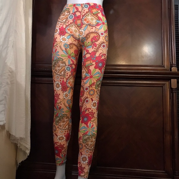 🆕 J & Me Multicolors Leggings-One Size - Picture 1 of 7
